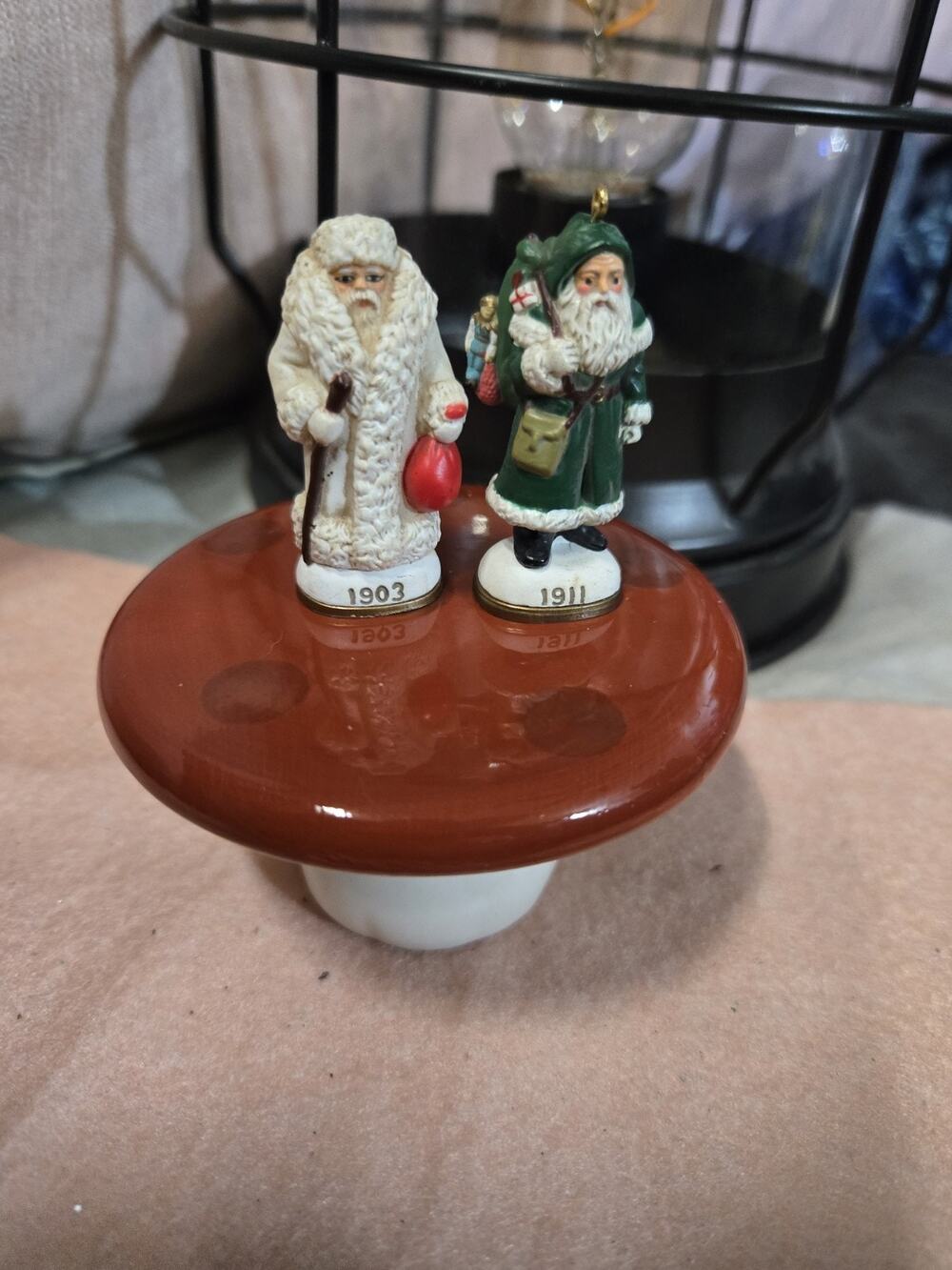 Hallmark Miniature Father Christmas Ornaments 1903 & 1911 Santa Through the Year